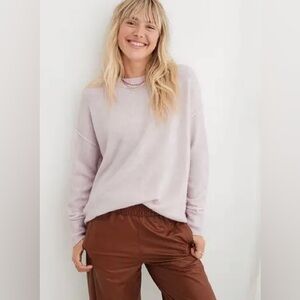 Aerie Unreal Oversized Crewneck Pullover Sweater in Lavender Sz X-Small